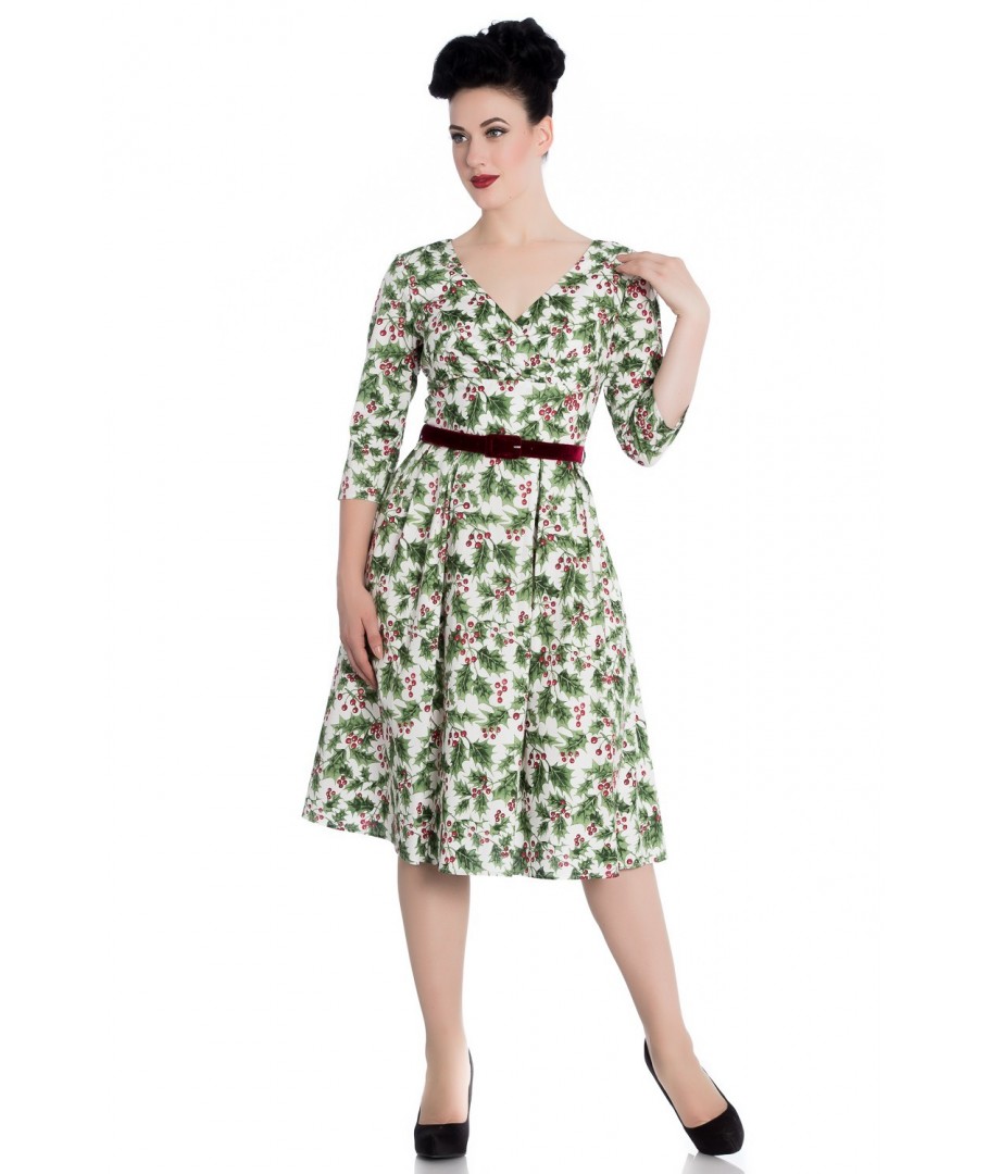 Robe rock gothique hell bunny 4730 HOLLY BERRY 50 S Vente Rock Privee