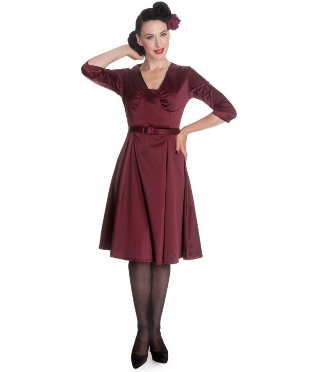 Robe Hell Bunny Mylene Burgundy