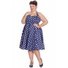 Robe Grande Taille Hell Bunny Mariam Bleu Marine