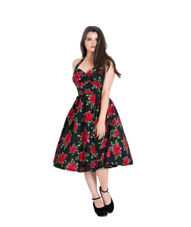 Robe Cannes 50s Hell Bunny Noir Rouge