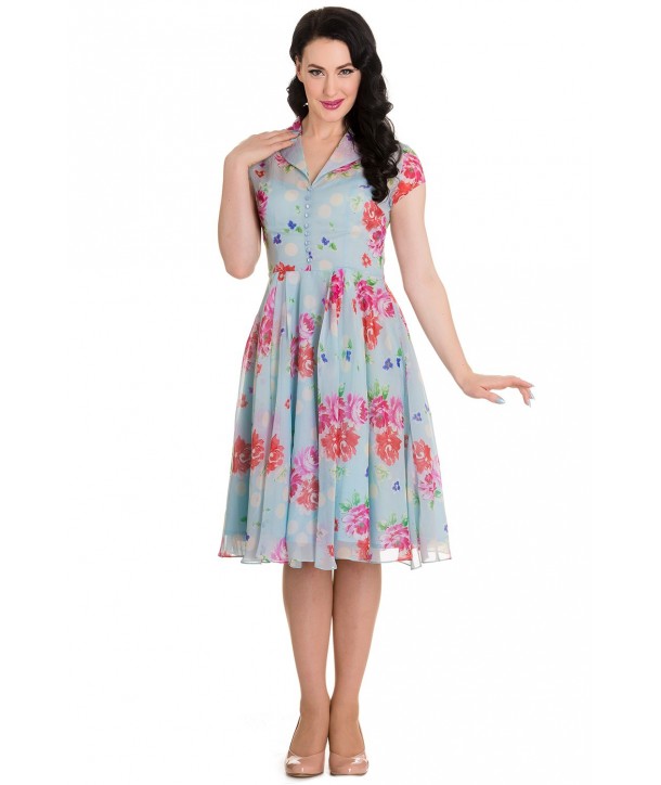 Robe Rock Hell Bunny Bloomsbury Bleu