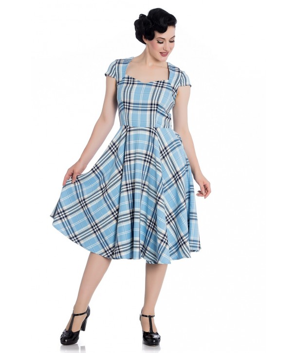 Robe Hell Bunny Aberdeen 50s Bleu Pastel