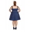 Mini Robe Grande Taille Hell Bunny Vanity à pois Navy