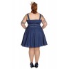 Mini Robe Grande Taille Hell Bunny Vanity à pois Navy