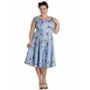 Robe Grande Taille Hell Bunny Belinda Bleu