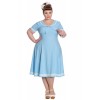 Robe Grande Taille Hell Bunny Ambleside Bleu Pastel