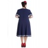 Robe Grande Taille Hell Bunny Ambleside Bleu Marine Navy