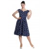 Robe Hell Bunny Nicky 50s Bleu Marine