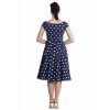 Robe Hell Bunny Nicky 50s Bleu Marine