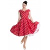 Robe Hell Bunny Nicky 50s Rouge