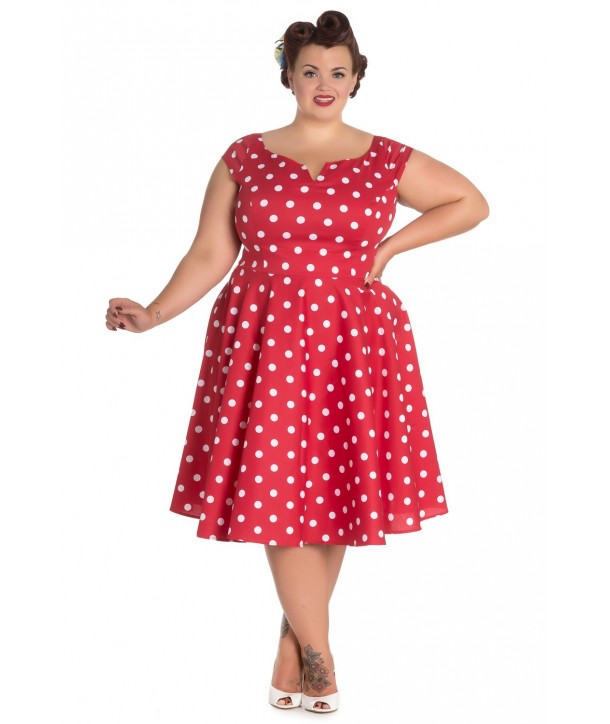 Robe Grande Taille Hell Bunny Nicky 50s Rouge