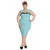 Robe Grande Taille Hell Bunny Miley Pencil Aqua