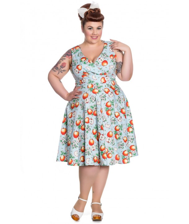 Robe Grande Taille Hell Bunny Somerset Bleu