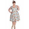 Robe Grande Taille Hell Bunny Somerset Bleu