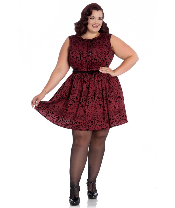 Robe courte Grand Taille Hell Bunny Sherwood Rouge