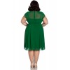 Robe Grande Taille Rock Hell Bunny Paige Vert