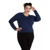 Cardigan Grande Taille Hell Bunny Paloma Bleu marine