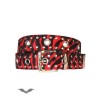 Ceinture Queen Of Darkness Gothique Red Zebra Fur Belt With Metal Studs