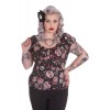 Top Grande Taille Hell Bunny Skull Love Noir