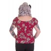 Top Grande Taille Hell Bunny Skull Love Rouge