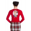 Cardigan Hell Bunny Noelle Bleu rouge