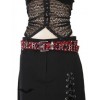 Ceinture Queen Of Darkness Gothique Red Zebra Fur Belt With Metal Studs