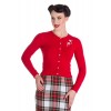 Cardigan Hell Bunny Noelle Bleu rouge