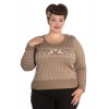 Pull Grande Taille Hell Bunny Belle Taupe