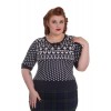 Pull Grande Taille Hell Bunny Katherine Bleu marine