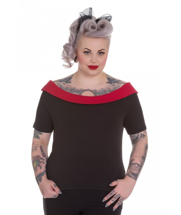 Top Grande Taille Hell Bunny Chloe Rouge