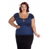 Top Grande Taille Hell Bunny Melissa Bleu marine