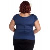 Top Grande Taille Hell Bunny Melissa Bleu marine