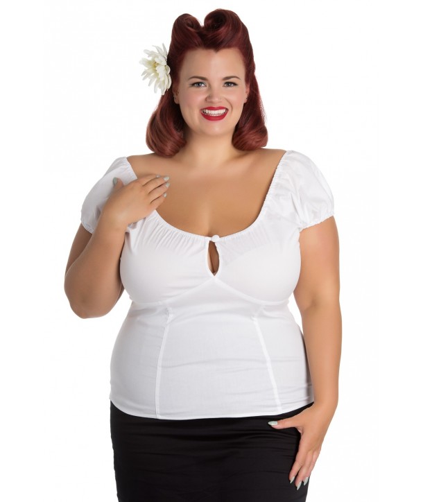 Top Grande Taille Hell Bunny Melissa Blanc