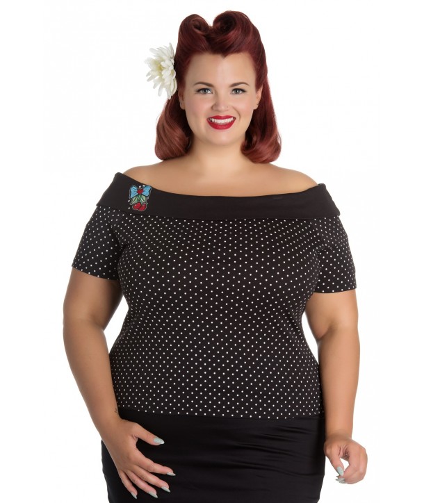 Top Grande Taille Hell Bunny Anna noir