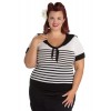 Top Grande Taille Hell Bunny Coco Noir Blanc