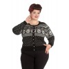 Cardigan Grande Taille Hell Bunny Clara Noir Blanc