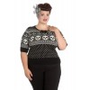 Pull Grande Taille Hell Bunny Yule Noir Blanc