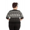 Pull Grande Taille Hell Bunny Yule Noir Blanc