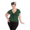 Top Grande Taille Hell Bunny Angette Vert
