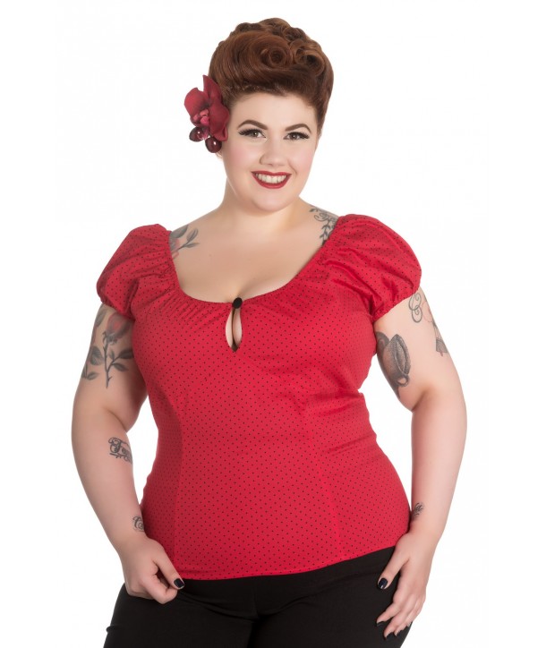 Top Grande Taille Hell Bunny Miranda Rouge