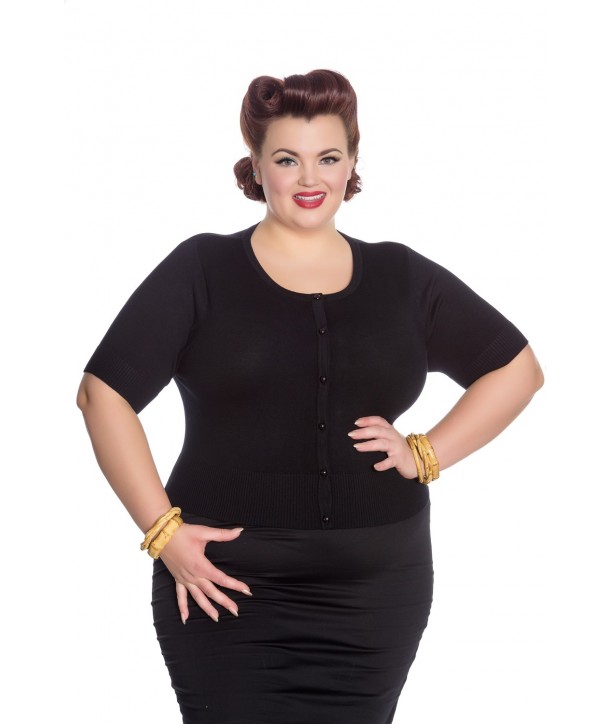 Cardigan Grande Taille Hell Bunny Wendi Noir