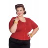 Cardigan Grande Taille Hell Bunny Wendi Rouge Clair