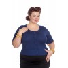 Cardigan Grande Taille Hell Bunny Wendi Bleu marine