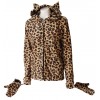 Sweat Shirt Veste Darkside Fur Natural Leopard Kitty Hood
