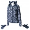 Sweat Shirt Veste Fur Grey Leopard Kitty Gris