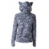 Sweat Shirt Veste Fur Grey Leopard Kitty Gris