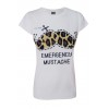 Tee Shirt Darkside Clothing Emergency Moustache Blanc