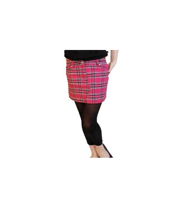 Mini Jupe Darkside Pink Tartan Denim