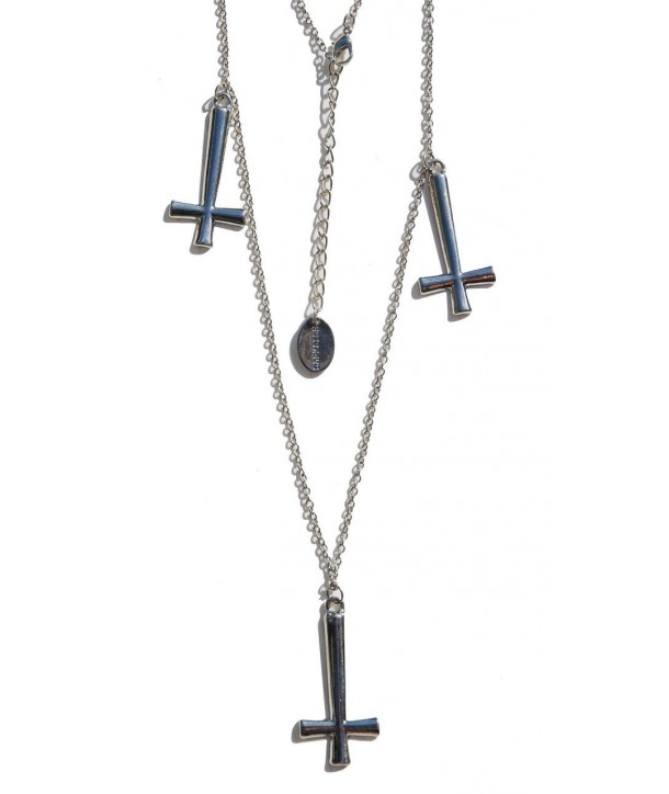 Collier Darkside Triple Silver Inverted Cross