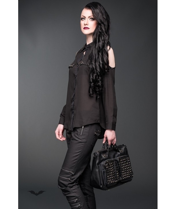 Sac Queen Of Darkness Gothique Shoulder Bag With 2 Pockets Decorated Wi